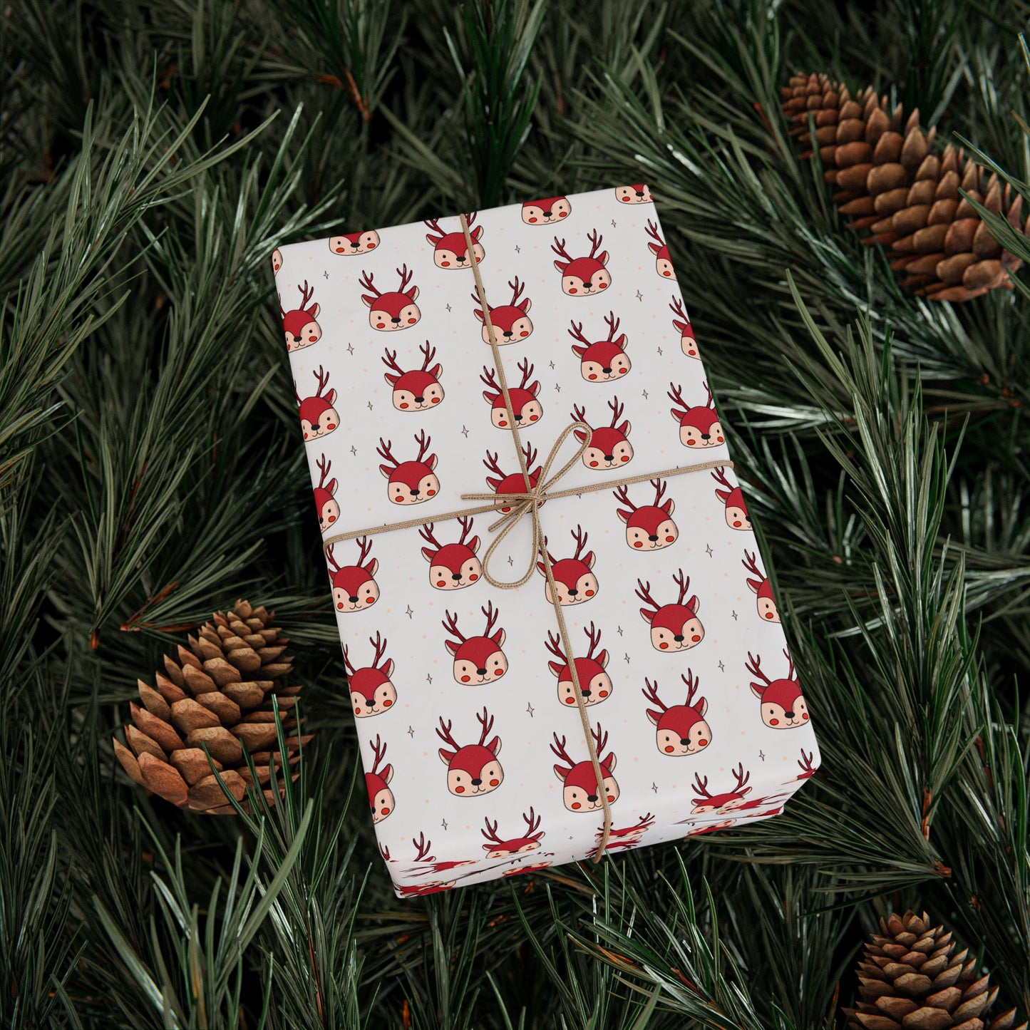 Kids Friendly Deer Holiday Gift Wrapping Paper