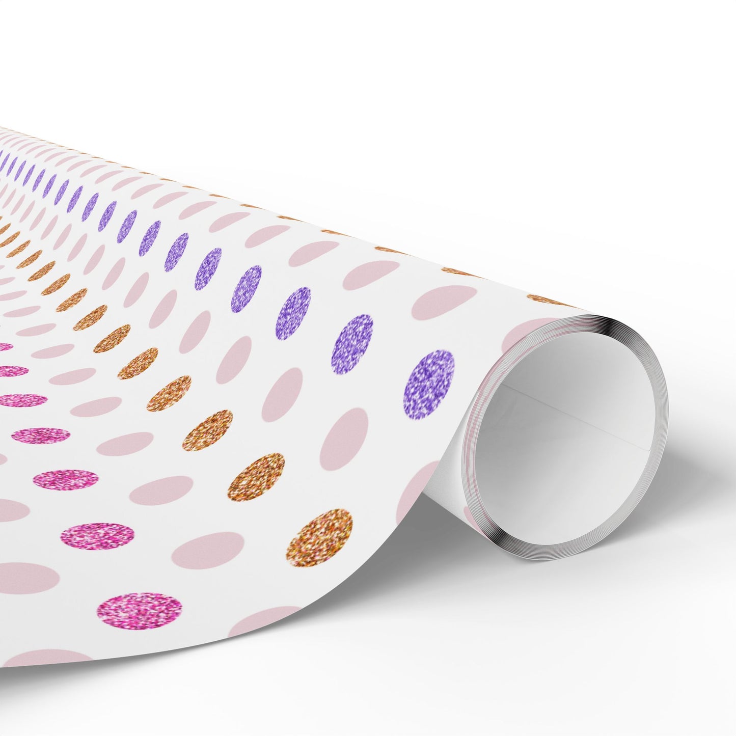 Vibrant Glitter Polka Dot Pink & Purple Gift Wrapping Paper