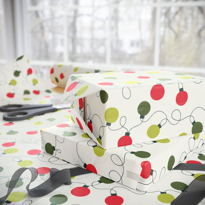 Retro Christmas Lights Gift Wrapping Paper