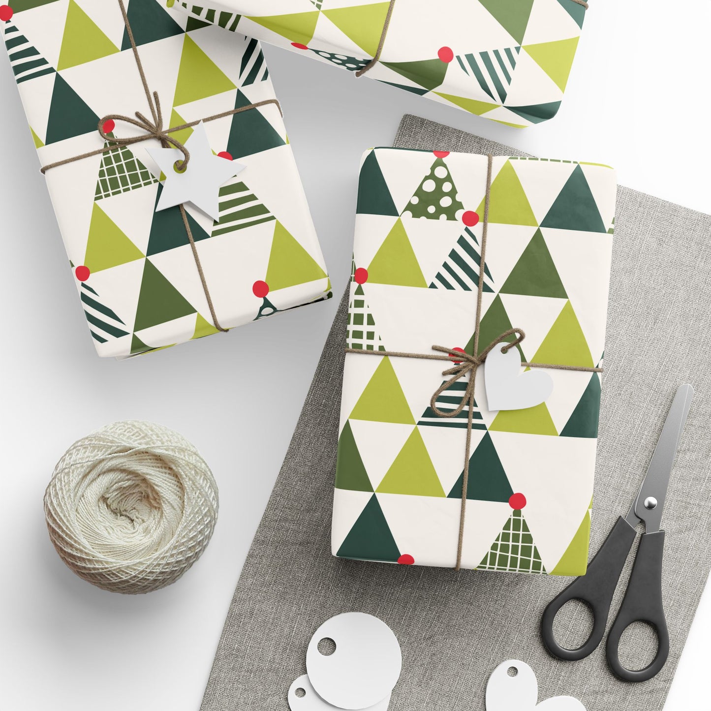 Retro Abstract Christmas Tree Gift Wrapping Paper