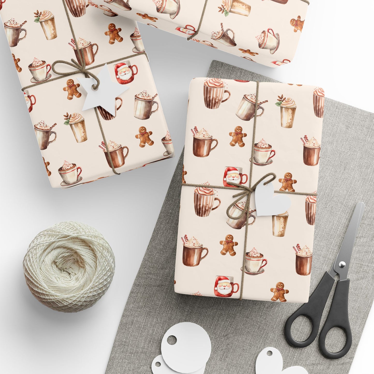 Cozy Festive Drink Desgin Holiday Gift Wrapping Paper