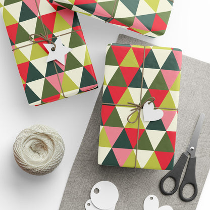 Retro Geometric Pattern Holiday Gift Wrapping Paper