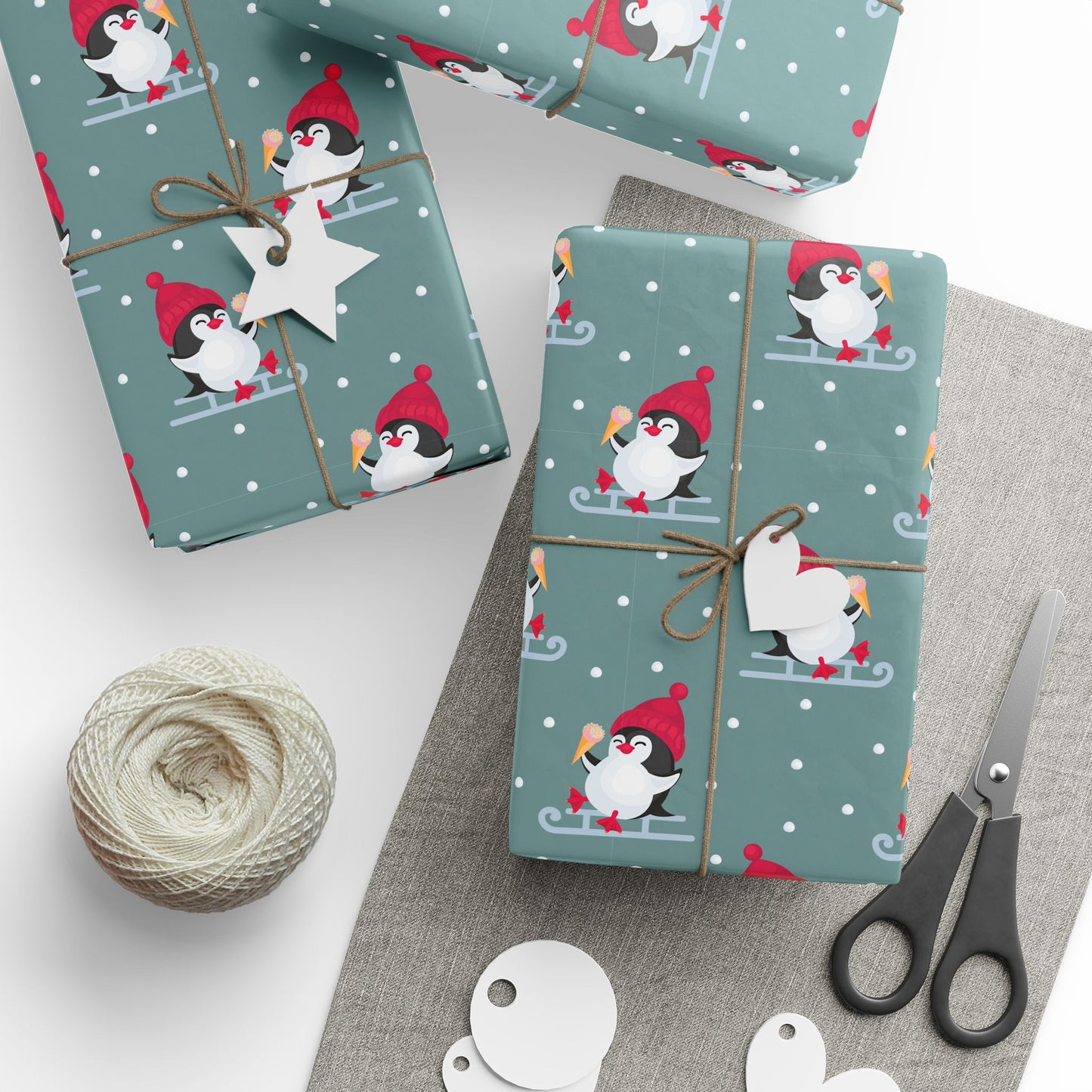 Playful Penguin Holiday Gift Wrapping Papers