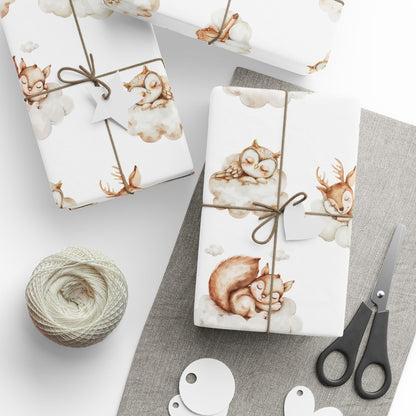 Sleepy Furry Friends Nursery Themed Gift Wrapping Paper