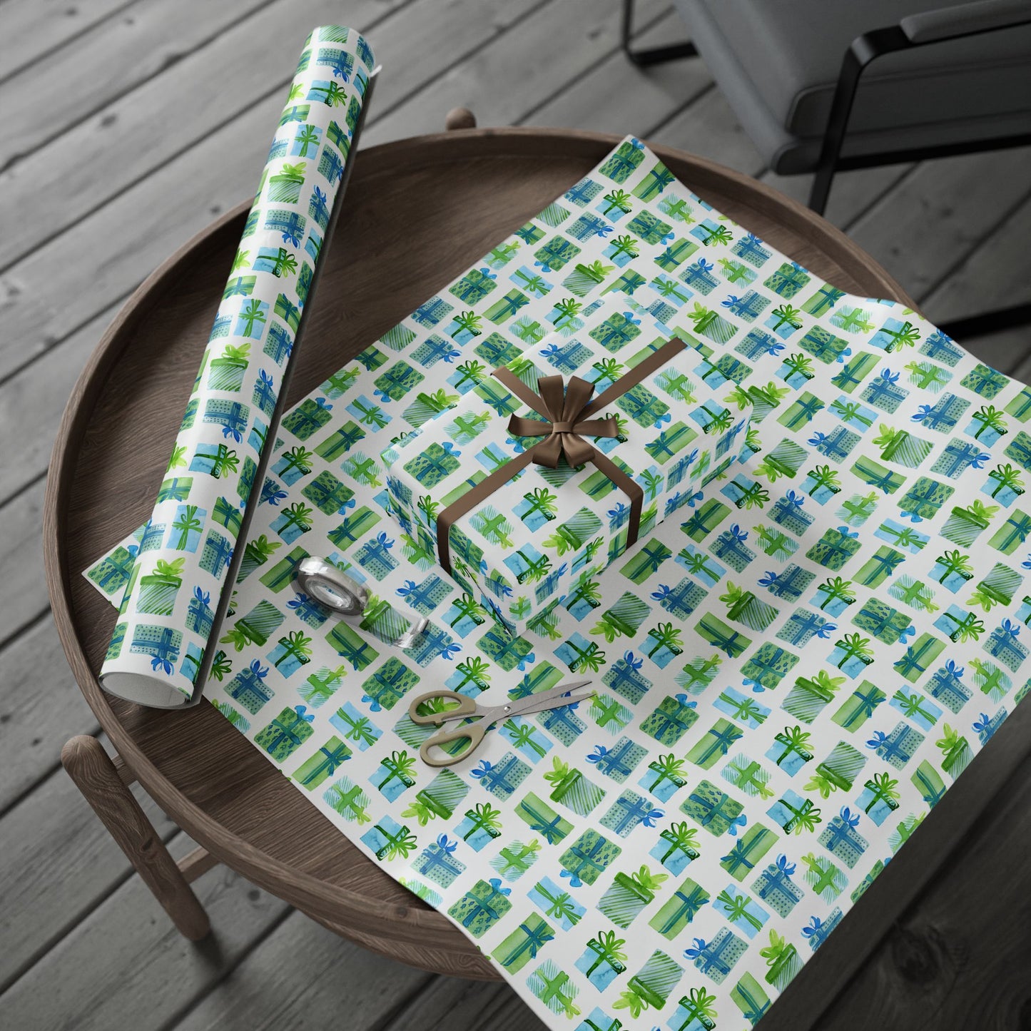 Vibrant Blue Gifts Holiday Gift Wrapping Paper