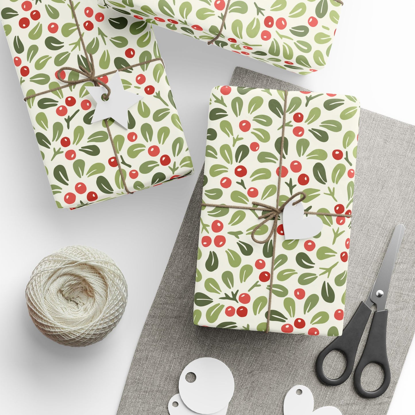 Retro Lovely Mistletoe Gift Wrapping Paper