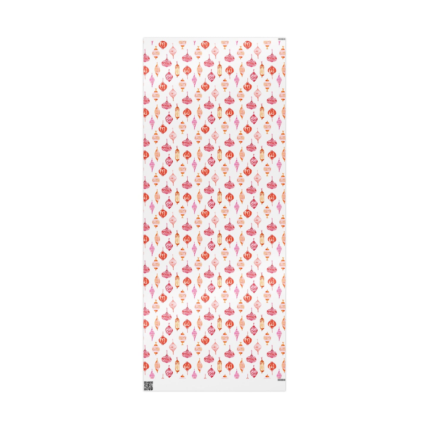 Festive Pink Ornaments Gift Wrapping Paper