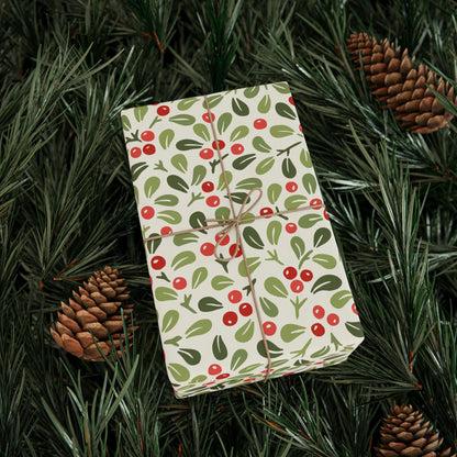 Retro Lovely Mistletoe Gift Wrapping Paper