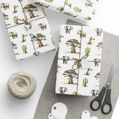 Kids Safari-Themed Gift Wrapping Paper