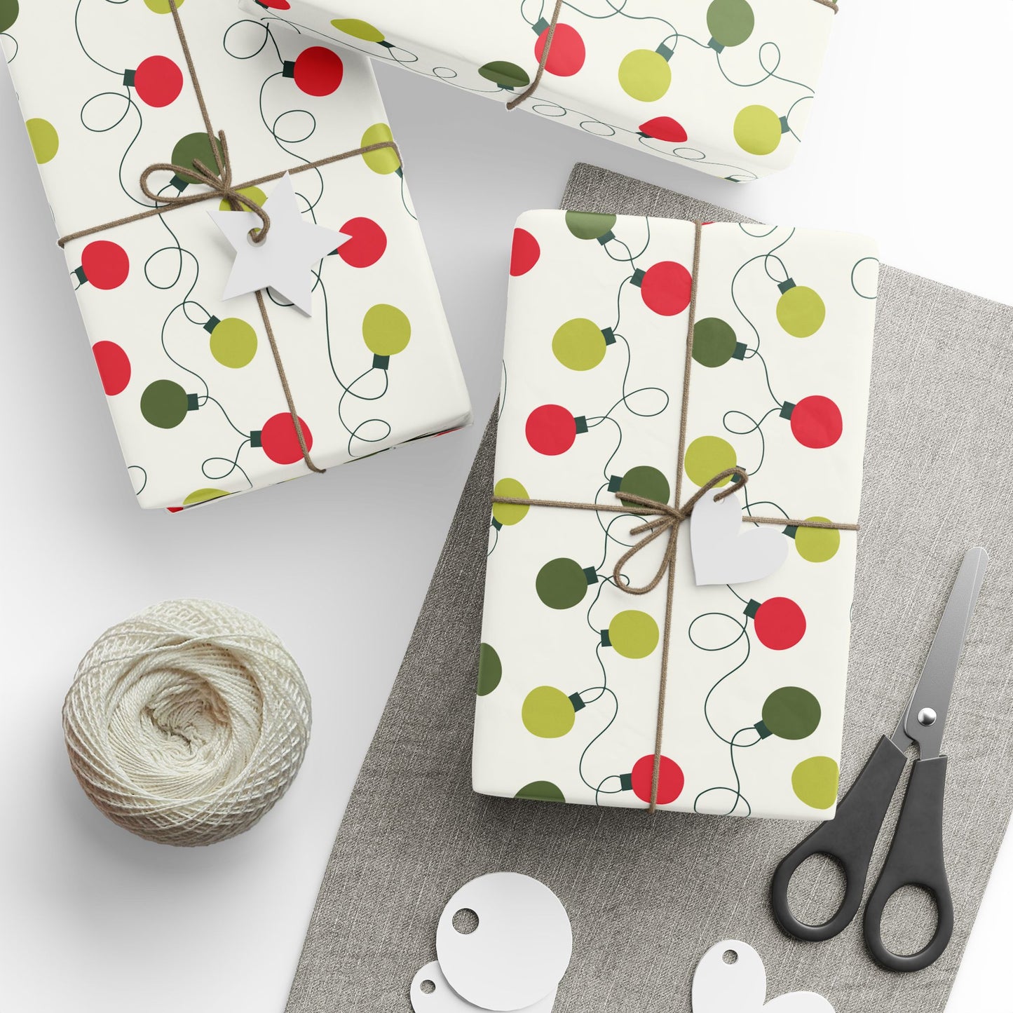 Retro Christmas Lights Gift Wrapping Paper