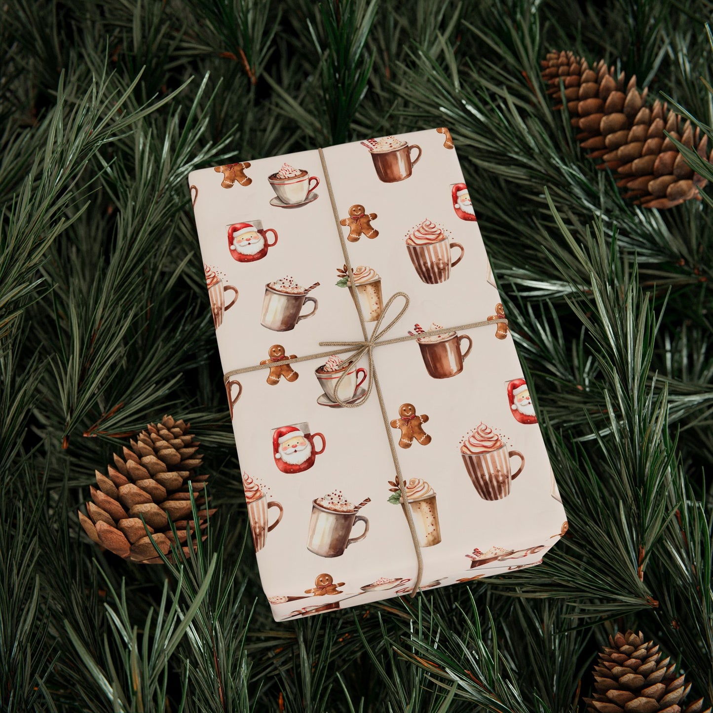 Cozy Festive Drink Desgin Holiday Gift Wrapping Paper