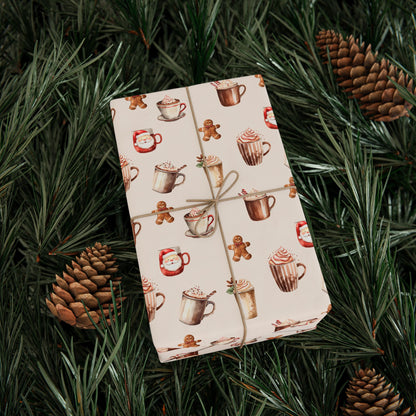 Cozy Festive Drink Desgin Holiday Gift Wrapping Paper