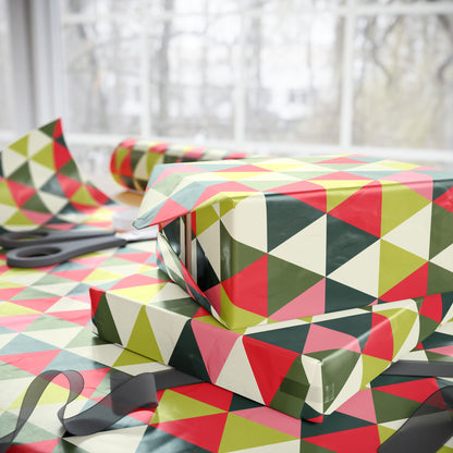 Retro Geometric Pattern Holiday Gift Wrapping Paper