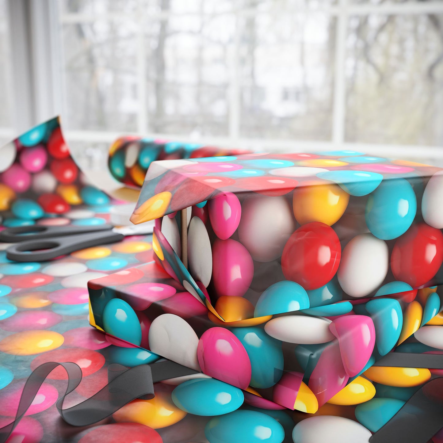 Colorful Gumball Wrapping Paper for All Occasions