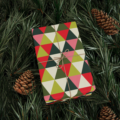 Retro Geometric Pattern Holiday Gift Wrapping Paper