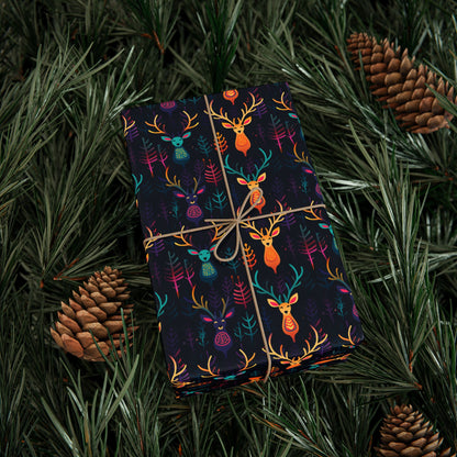 Neon Kids Reindeer Wrapping Paper