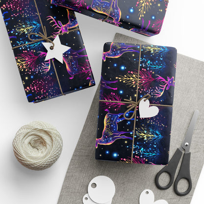 Neon Reindeer Wrapping Paper