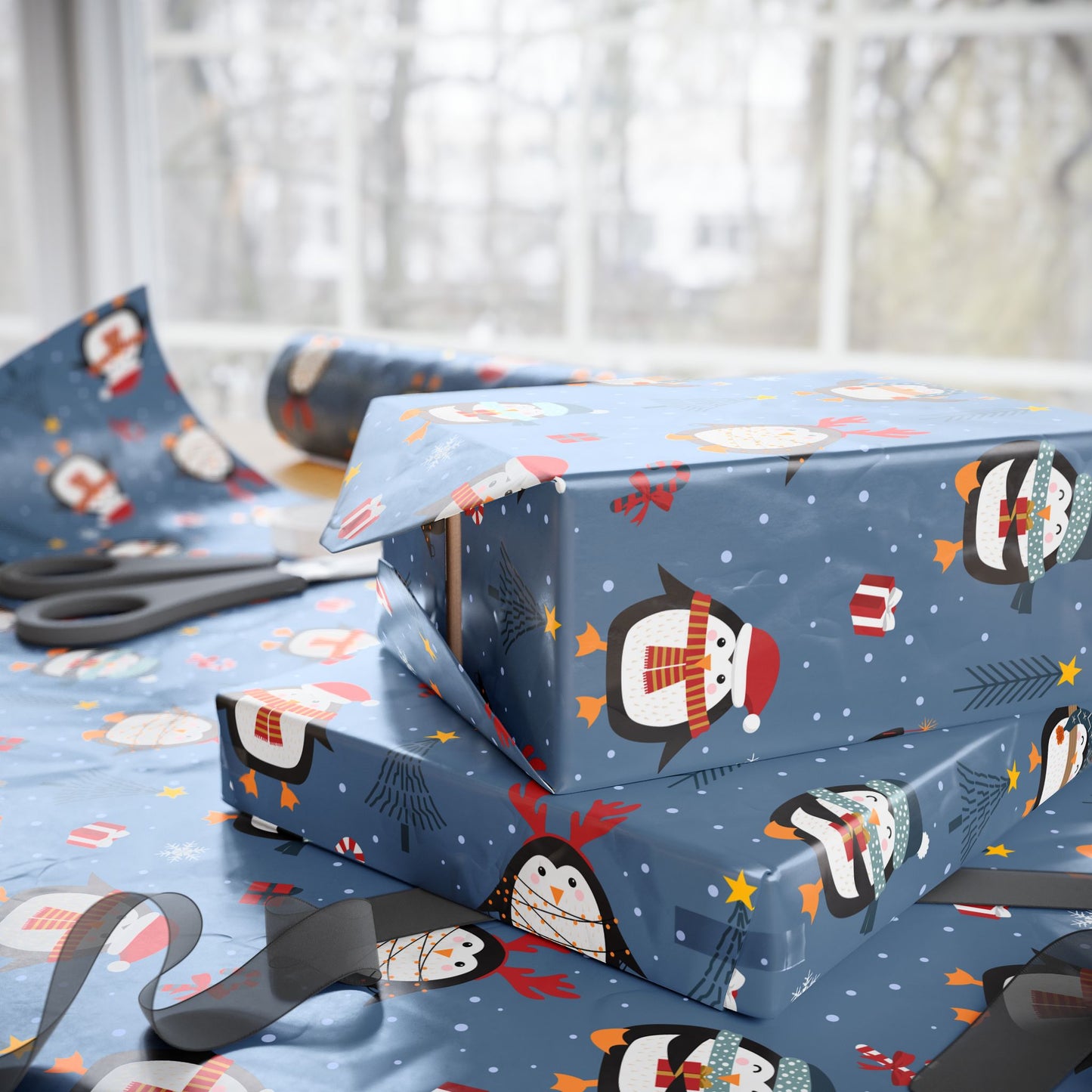 Fun & Festive Penguin Holiday Wrapping Paper