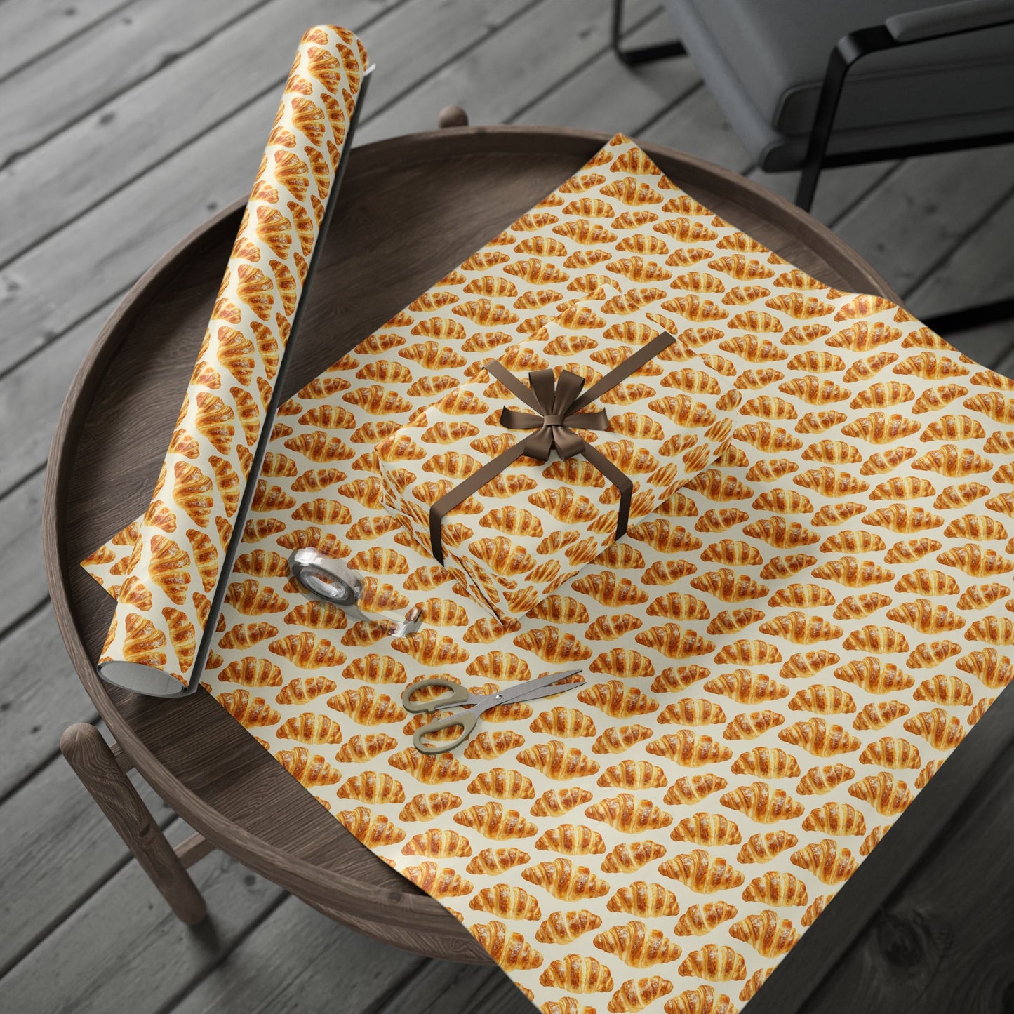 Golden Croissant Wrapping Paper