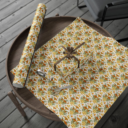 Chanterelle Mushroom Wrapping Papers - Yellow Chanterelle Cottagecore Gift Wrap Paper