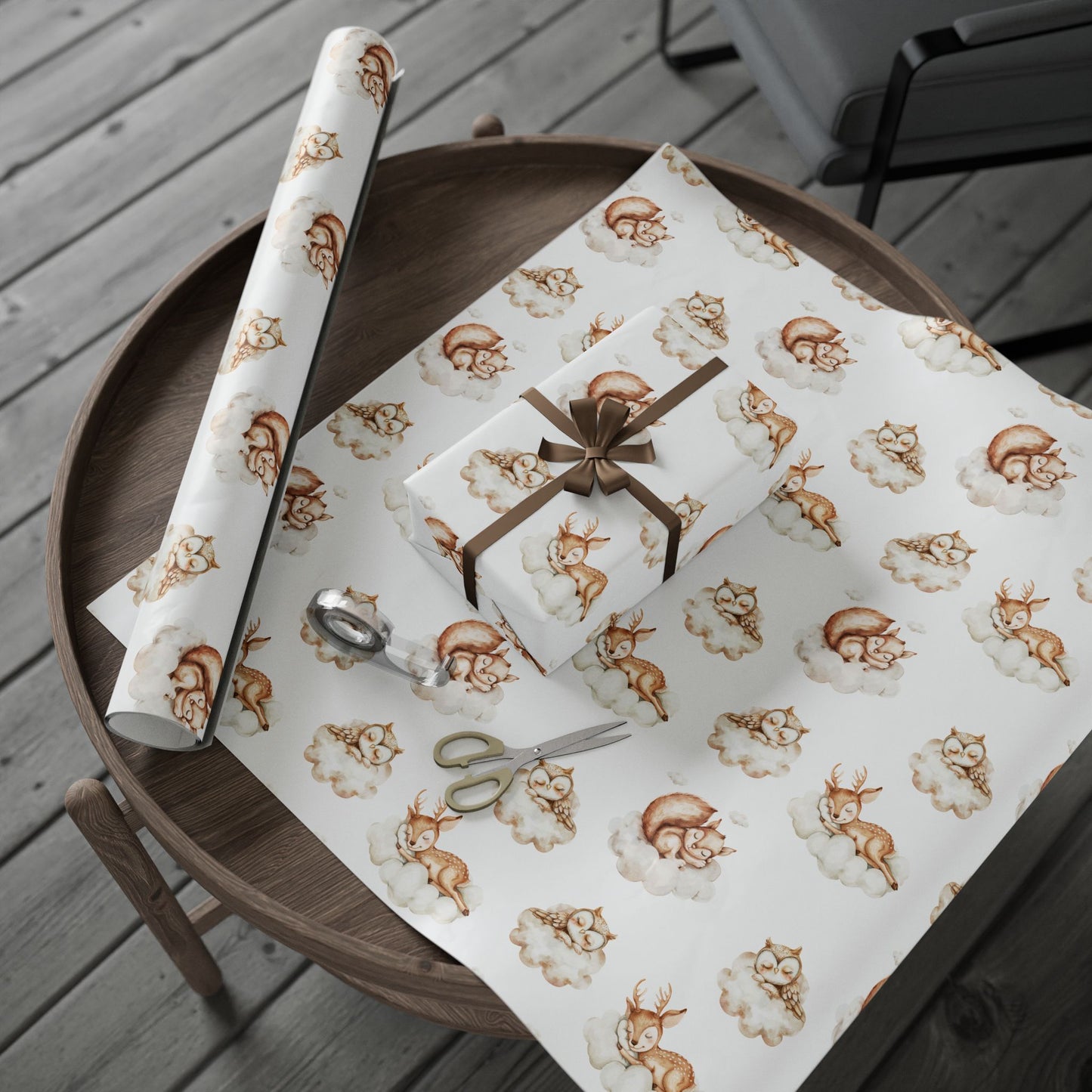 Sleepy Furry Friends Nursery Themed Gift Wrapping Paper