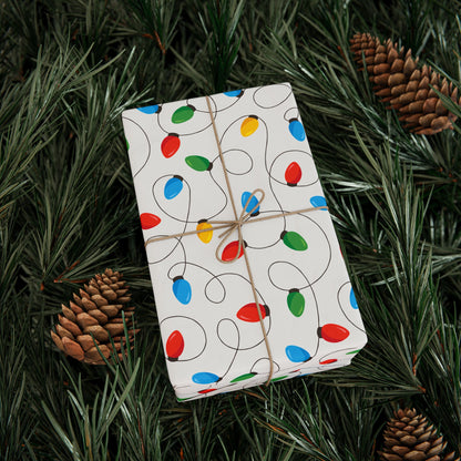 Classic Colorful Festive Holiday Lights Gift Wrapping Paper