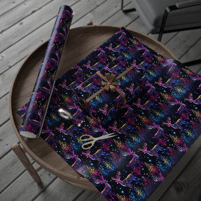 Neon Reindeer Wrapping Paper