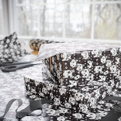 Cartoon Cat Collage Wrapping Paper - Funny Cat Themed Gift Wrap Paper