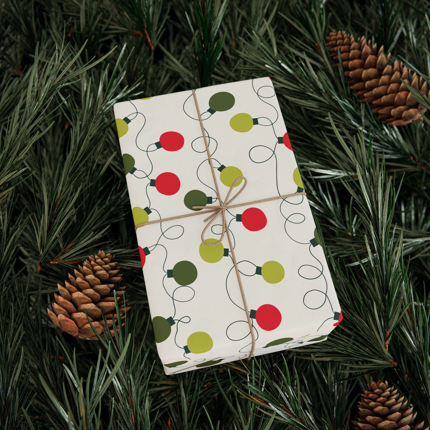 Retro Christmas Lights Gift Wrapping Paper