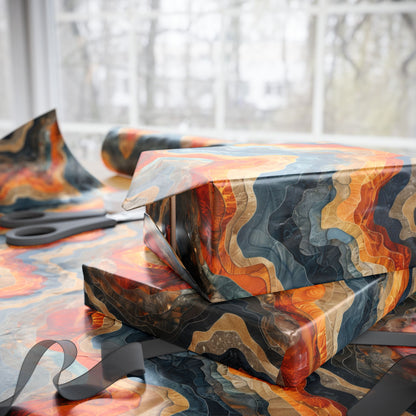 Earth Tones Gemstone Wrapping Paper - Marble, Gem, Jewel, Crystal and Geode Inspired Premium Gift Wrap Design for Elegant, Fun and Creative Gift Wrapping
