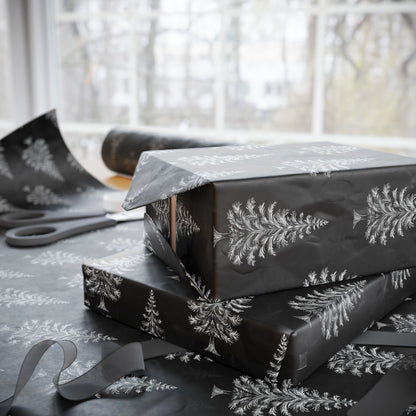 Elegant Black & Silver Trees Gift Wrapping Paper