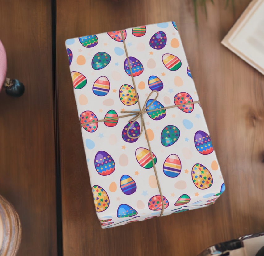 Colorful Easter Egg Pattern Wrapping Paper - Painted Easter Egg Gift Wrapping Paper