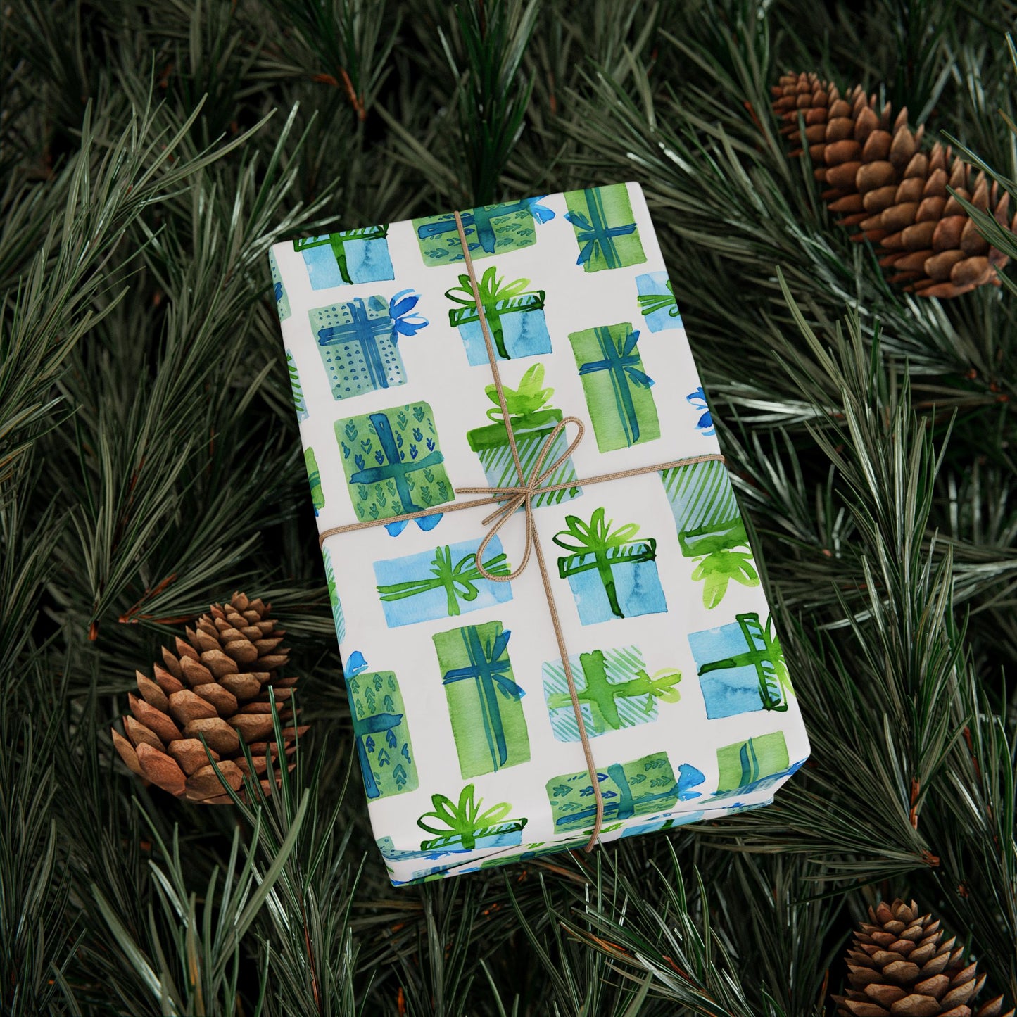 Vibrant Blue Gifts Holiday Gift Wrapping Paper