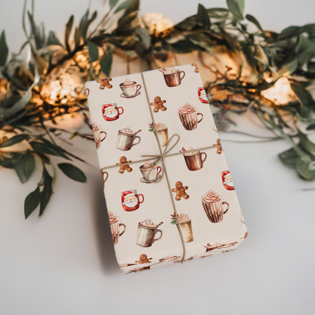 Cozy Festive Drink Desgin Holiday Gift Wrapping Paper