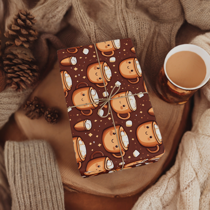 Cute Kawai Hot Chocolate Wrapping Paper