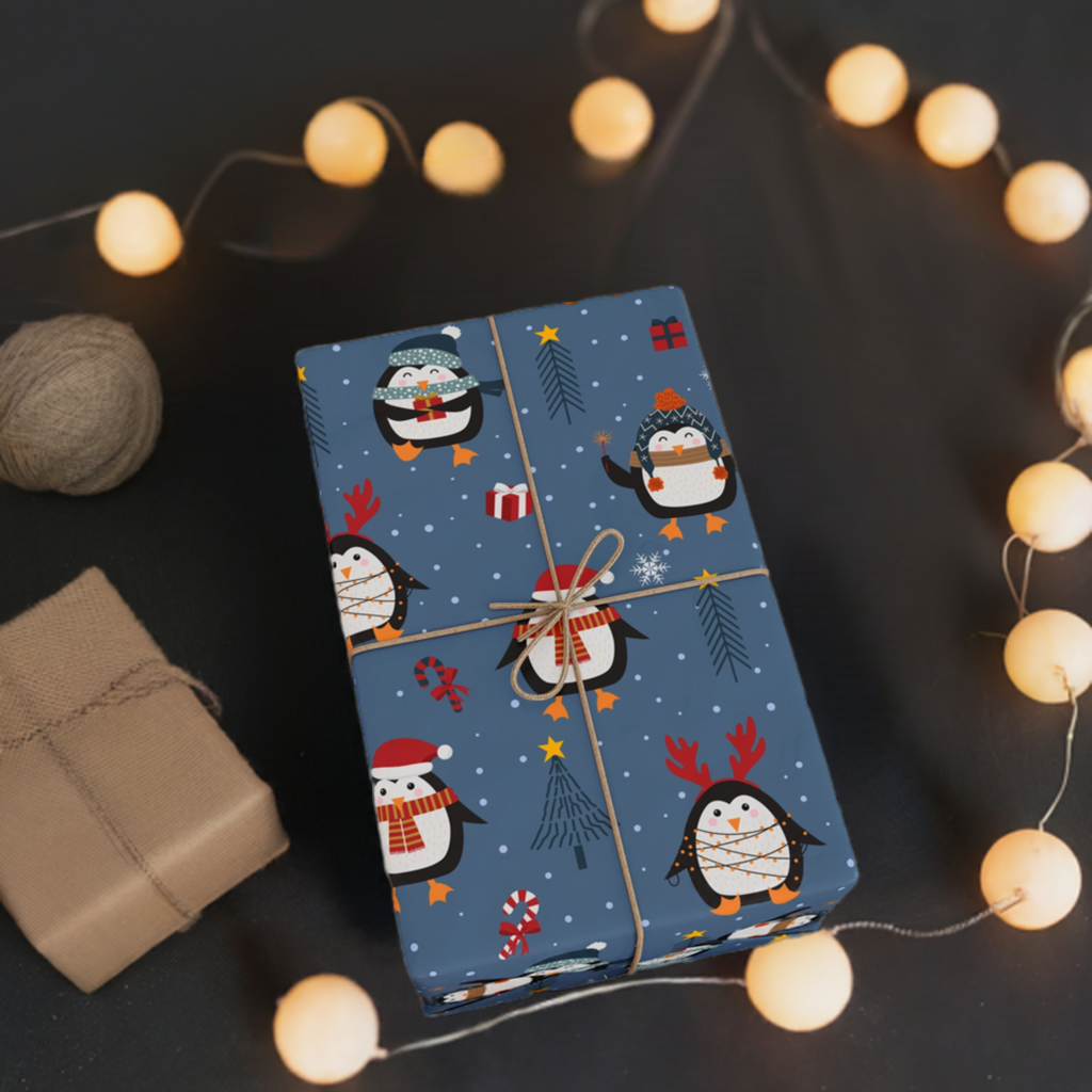 Fun & Festive Penguin Holiday Wrapping Paper