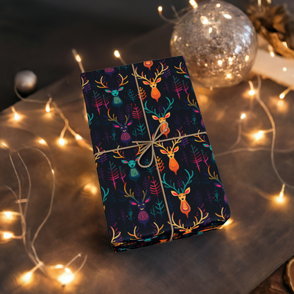 Neon Kids Reindeer Wrapping Paper