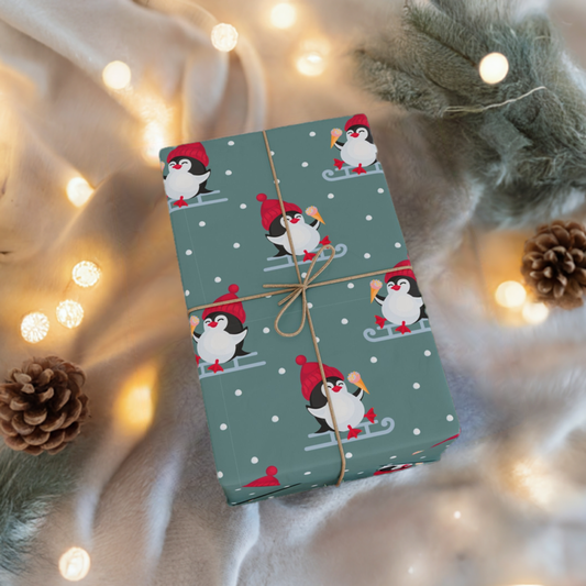 Playful Penguin Holiday Gift Wrapping Papers