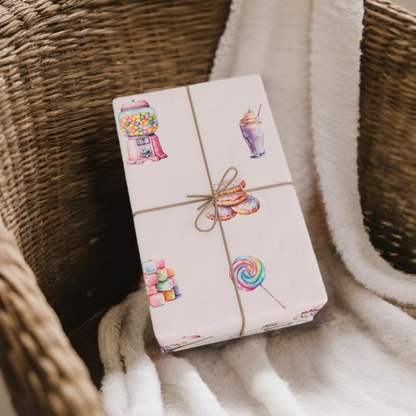 Playful Pink Candy Gift Wrapping Paper