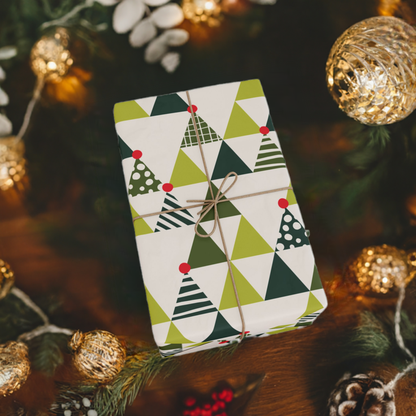 Retro Abstract Christmas Tree Gift Wrapping Paper