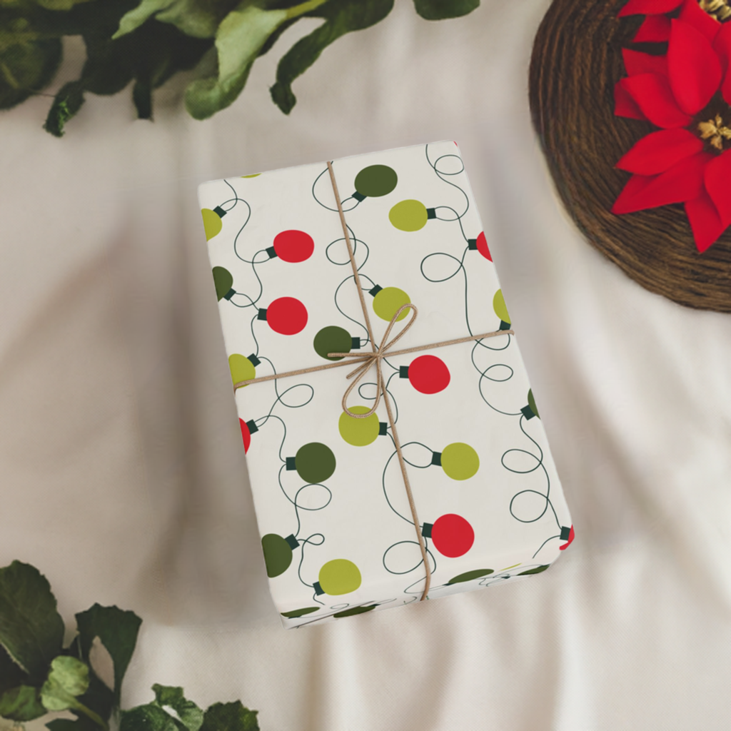 Retro Christmas Lights Gift Wrapping Paper