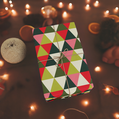 Retro Geometric Pattern Holiday Gift Wrapping Paper