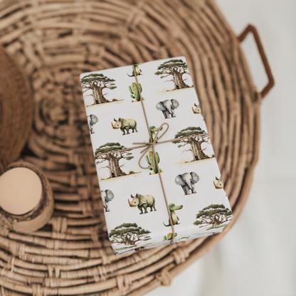 Kids Safari-Themed Gift Wrapping Paper