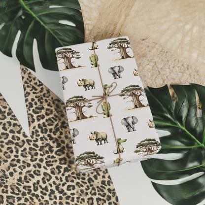 Kids Safari-Themed Gift Wrapping Paper